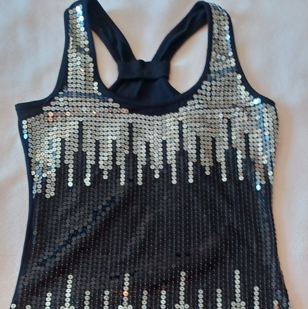 Black and silver sequin mini dress